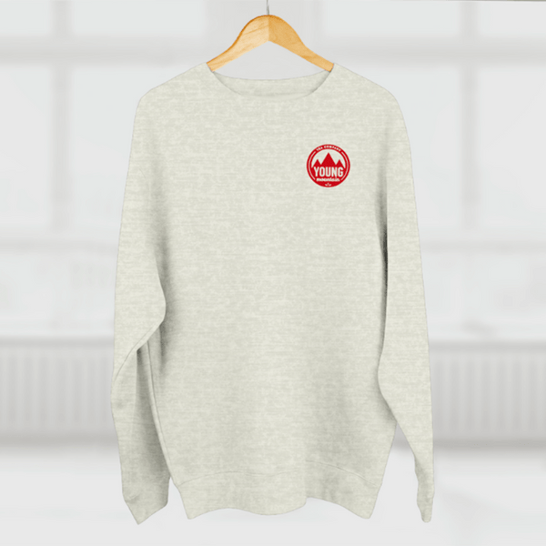 Printify Sweatshirt Young Mountain Sweatshirt | Oatmeal Heather | Unisex