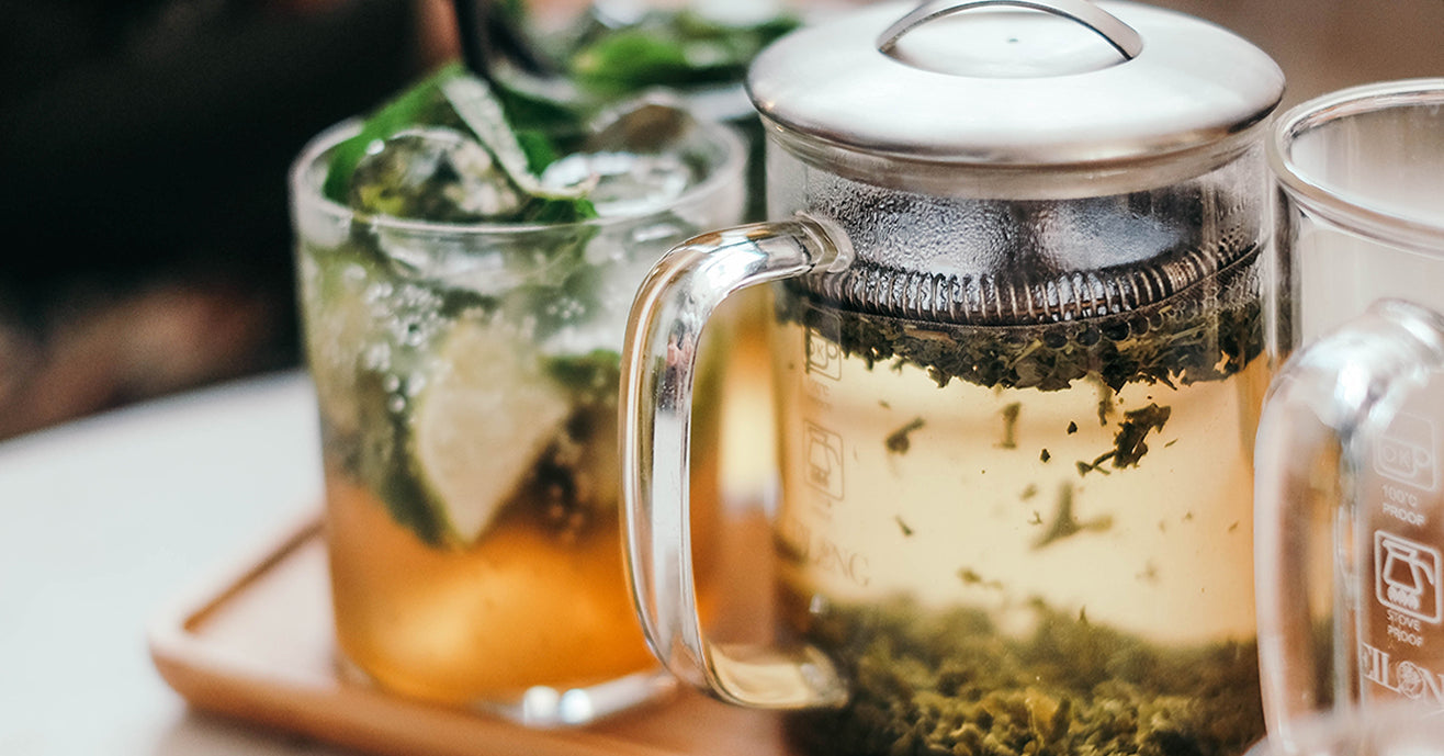 Green Tea Strawberry Basil Cocktail