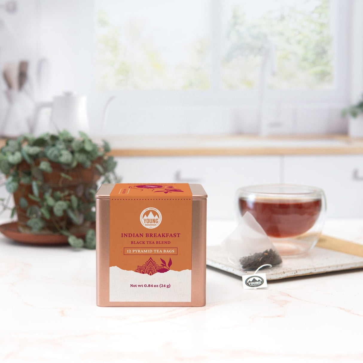Young Mountain Tea Tea 12 unwrapped tea bags ($0.63/cup) Indian Breakfast