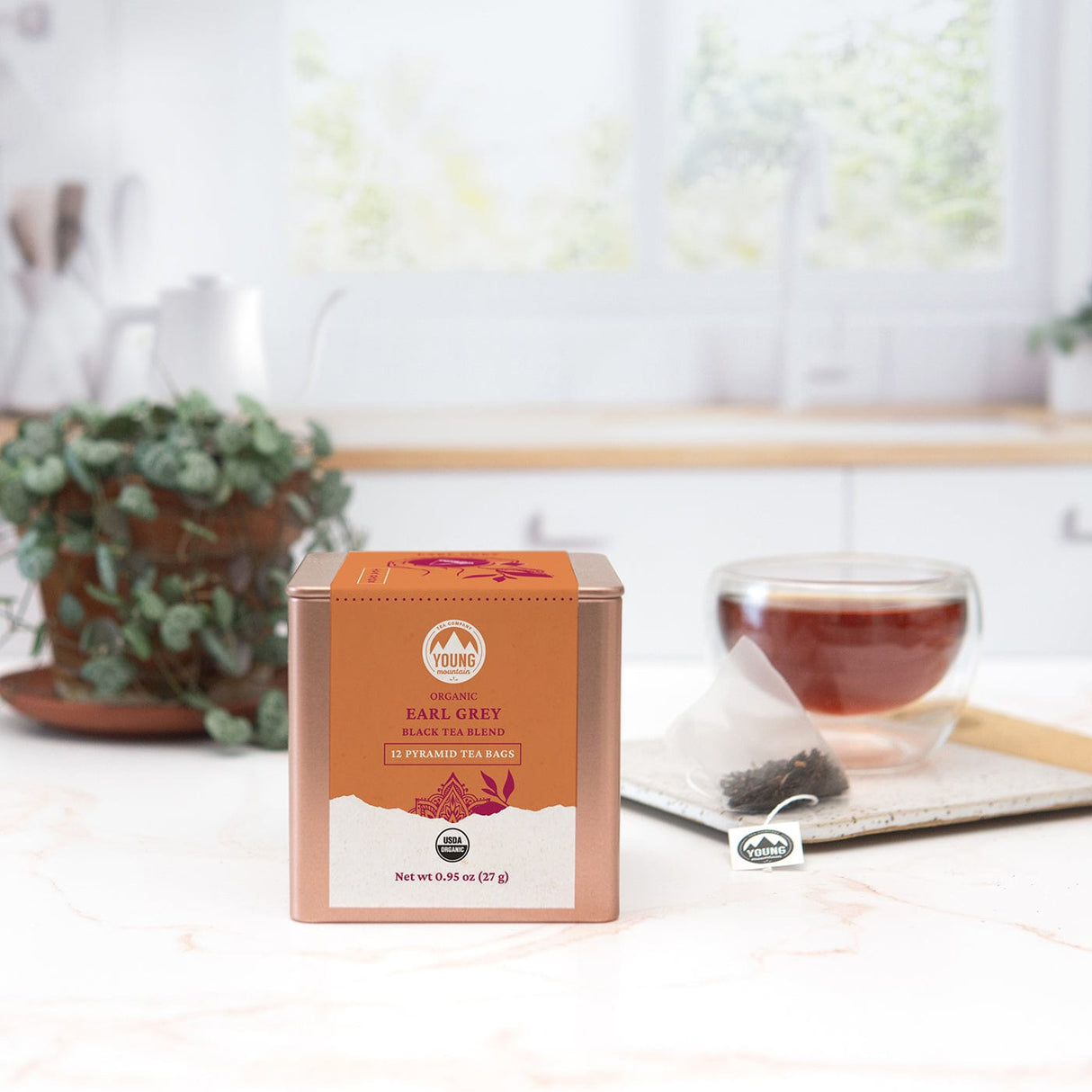 Young Mountain Tea Tea 12 unwrapped tea bags ($0.67/cup) Organic Earl Grey Tea Bags