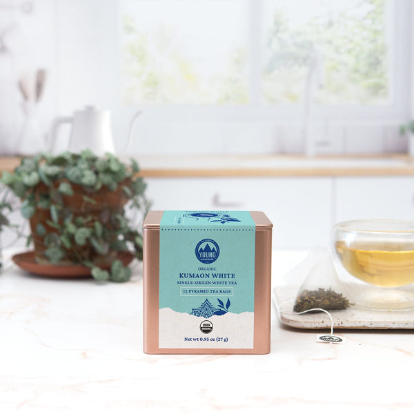 Young Mountain Tea Tea 12 unwrapped tea bags ($0.67/cup) Organic Kumaon White Tea Bags