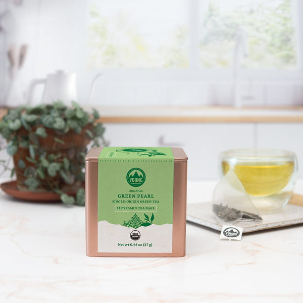 Young Mountain Tea Tea 12 unwrapped tea bags ($0.67/cup) Organic Nepali Green Pearl